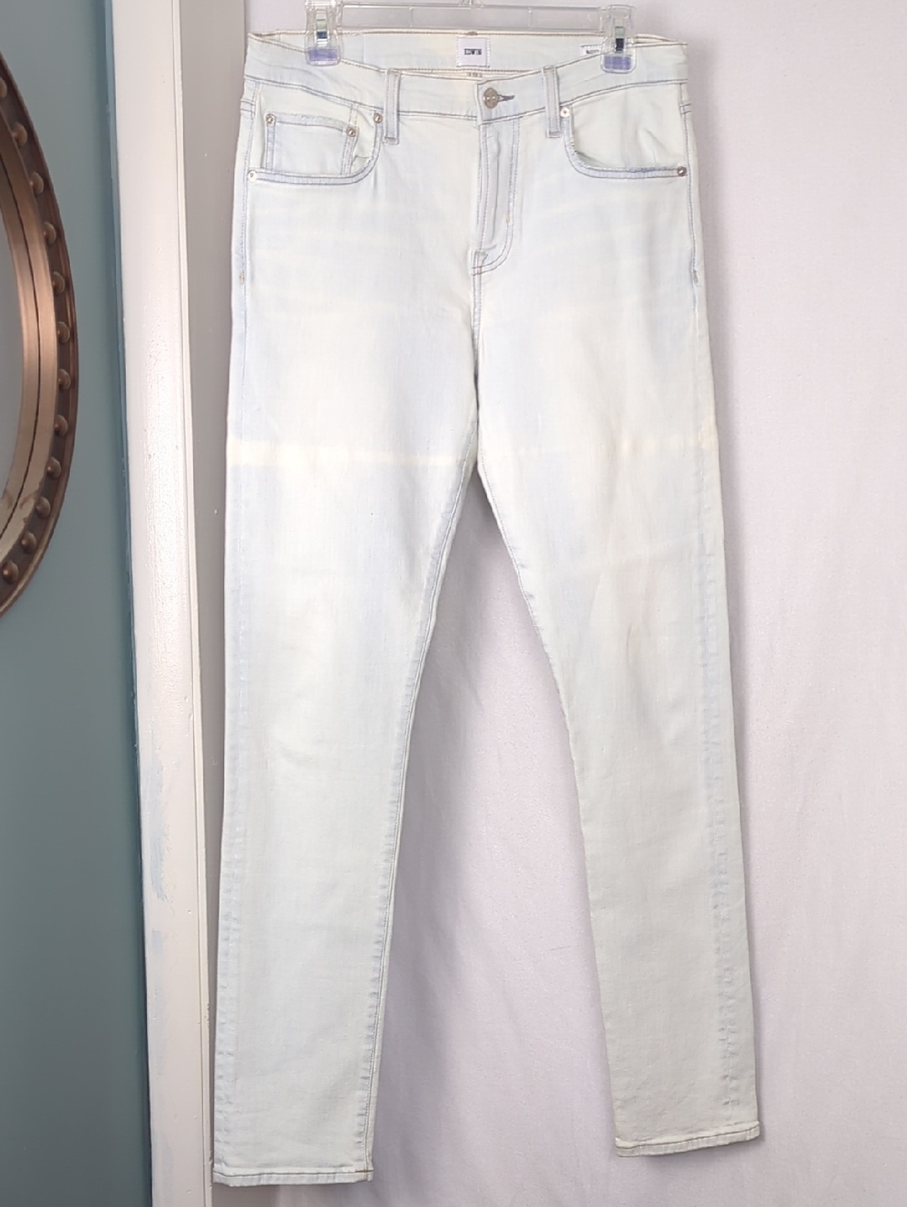EDWIN Men's Maddox Slim Fit Outcast Bleached Distressed Designer Jeans